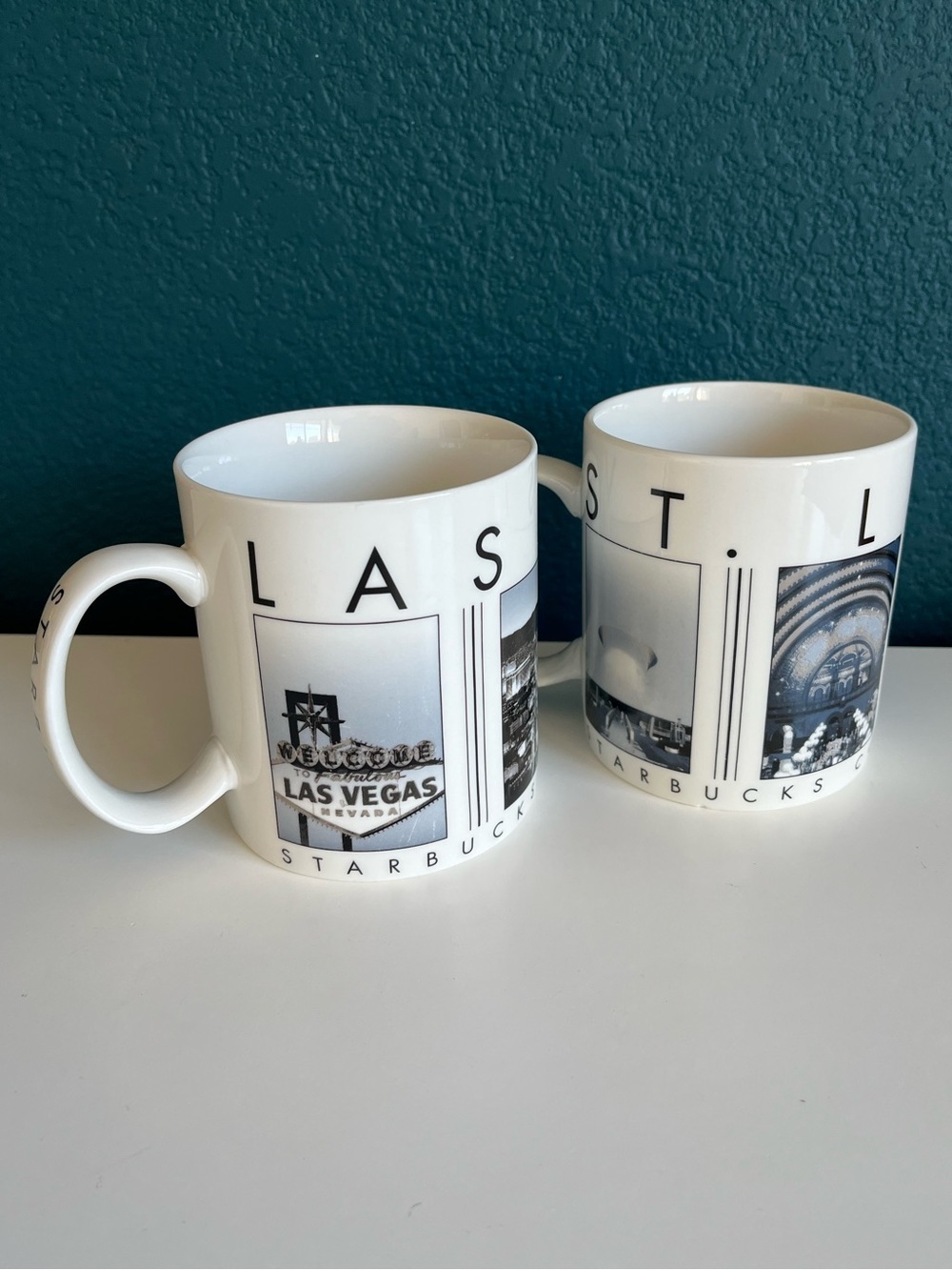 Starbucks Vintage City Scene Mugs Las Vegas & St Louis